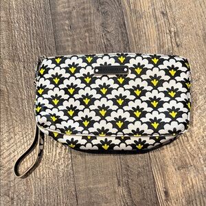 Vera Bradley Black and Yellow Floral Wristlet
